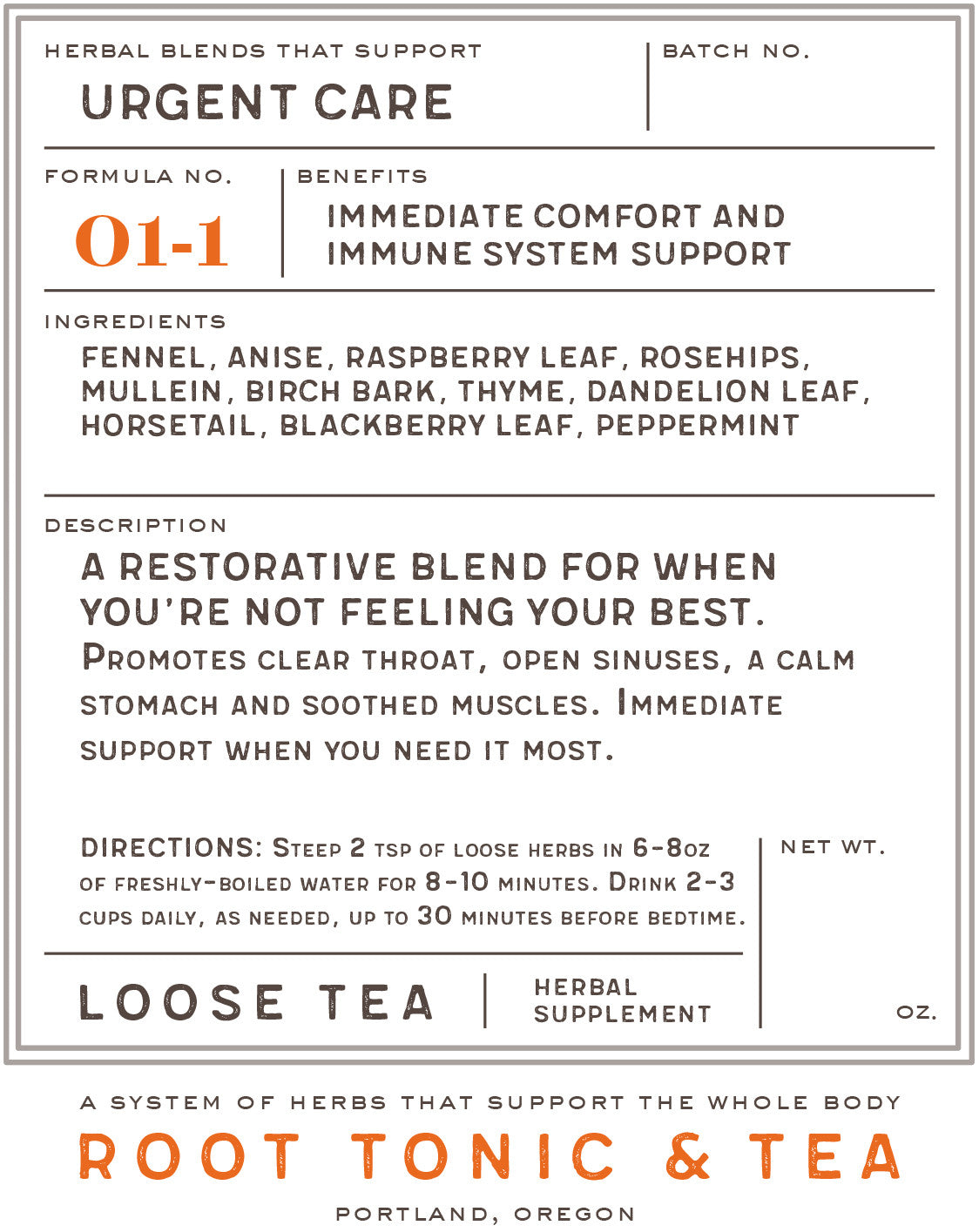 A medicinal herbal tea for immediate comfort and immune support