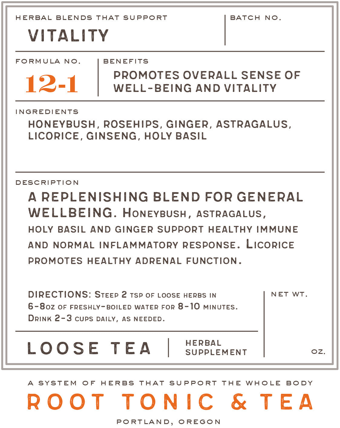 Formula No. 12-1 Vitality