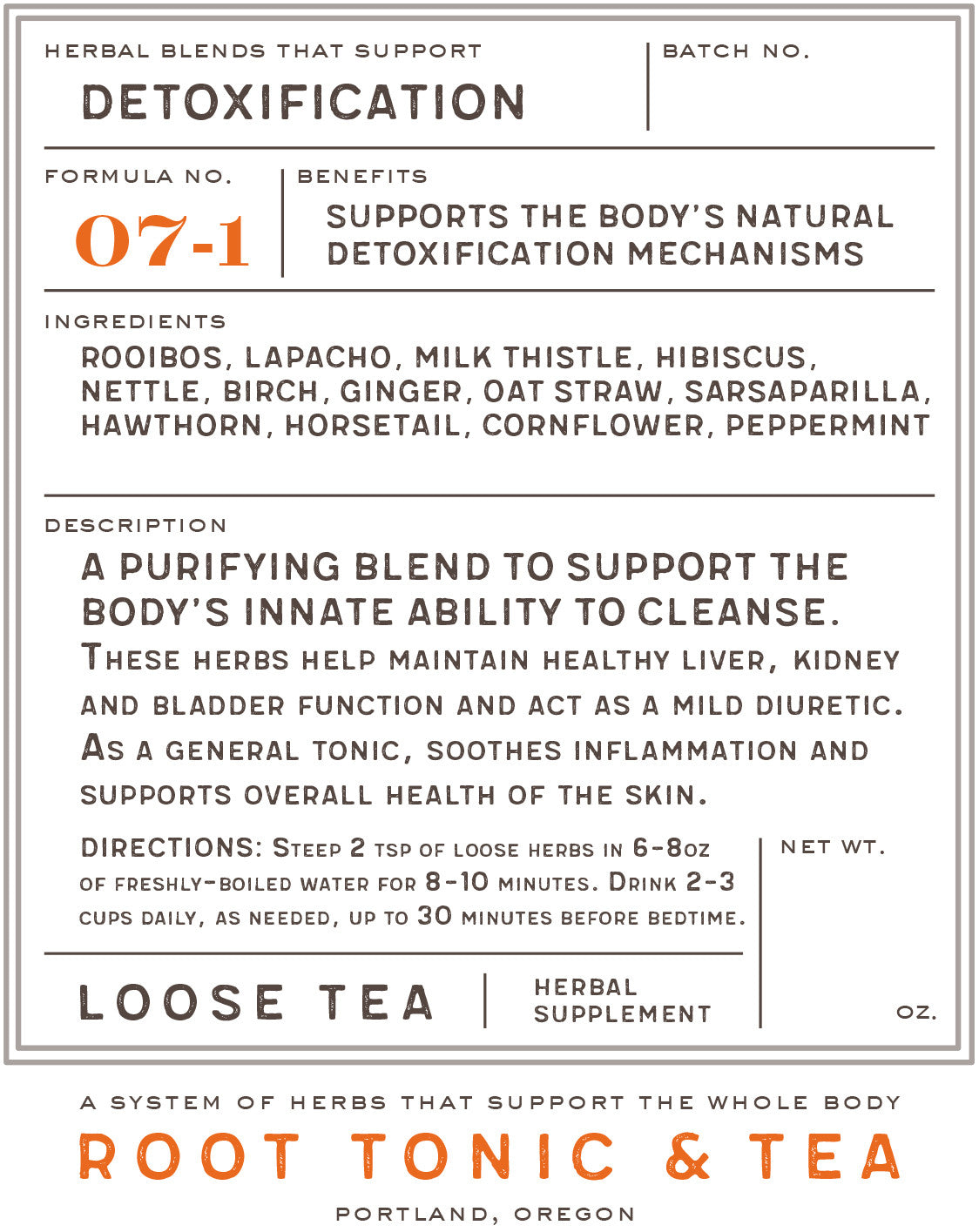 Formula No. 07-1 Detoxification