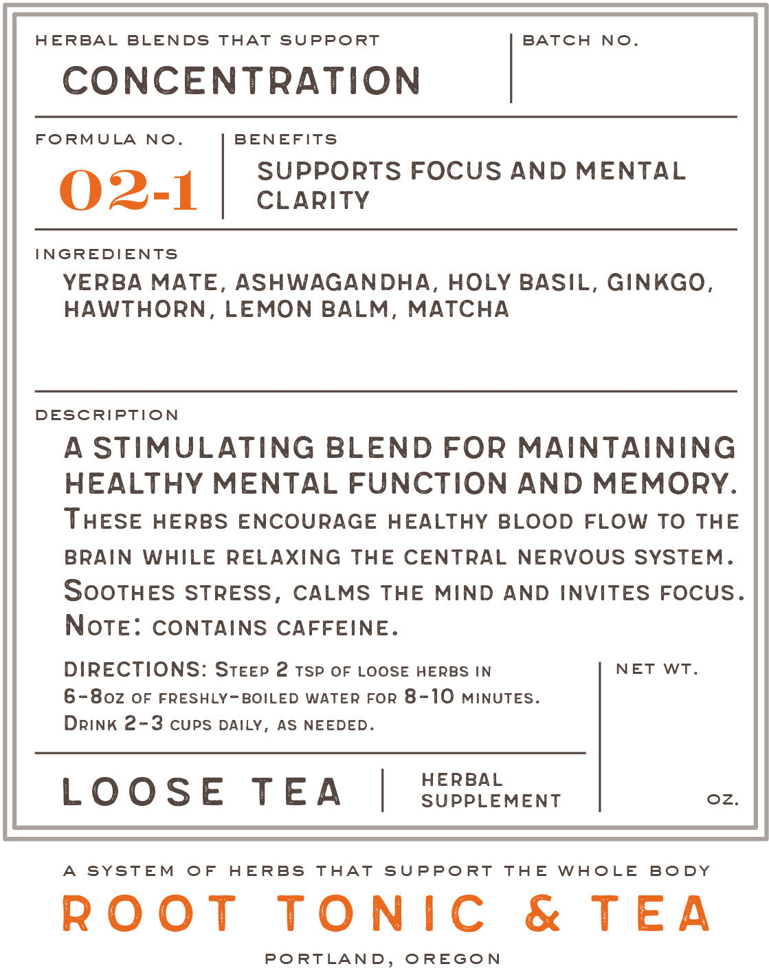 Formula No. 02-1 Concentration