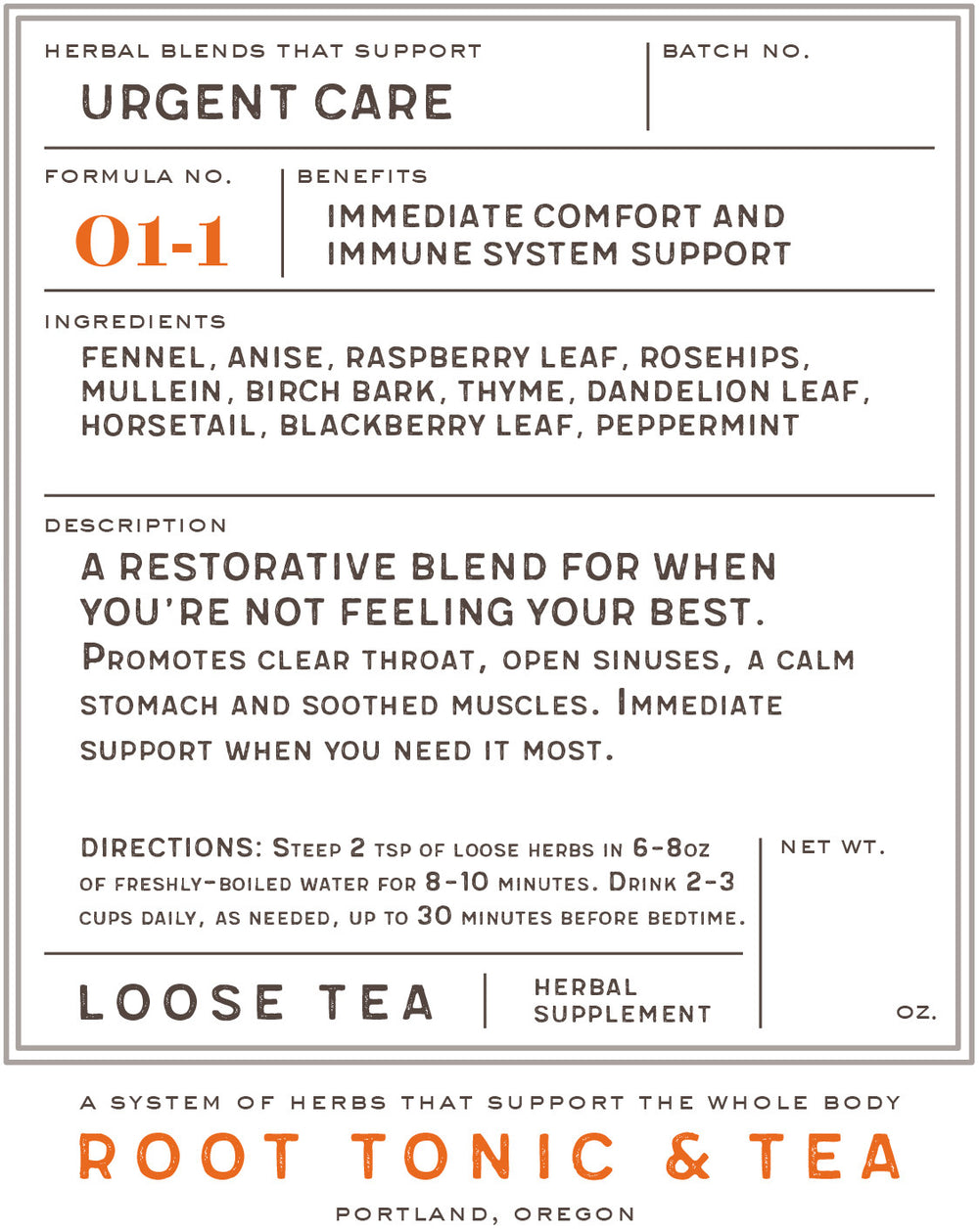 A medicinal herbal tea for immediate comfort and immune support