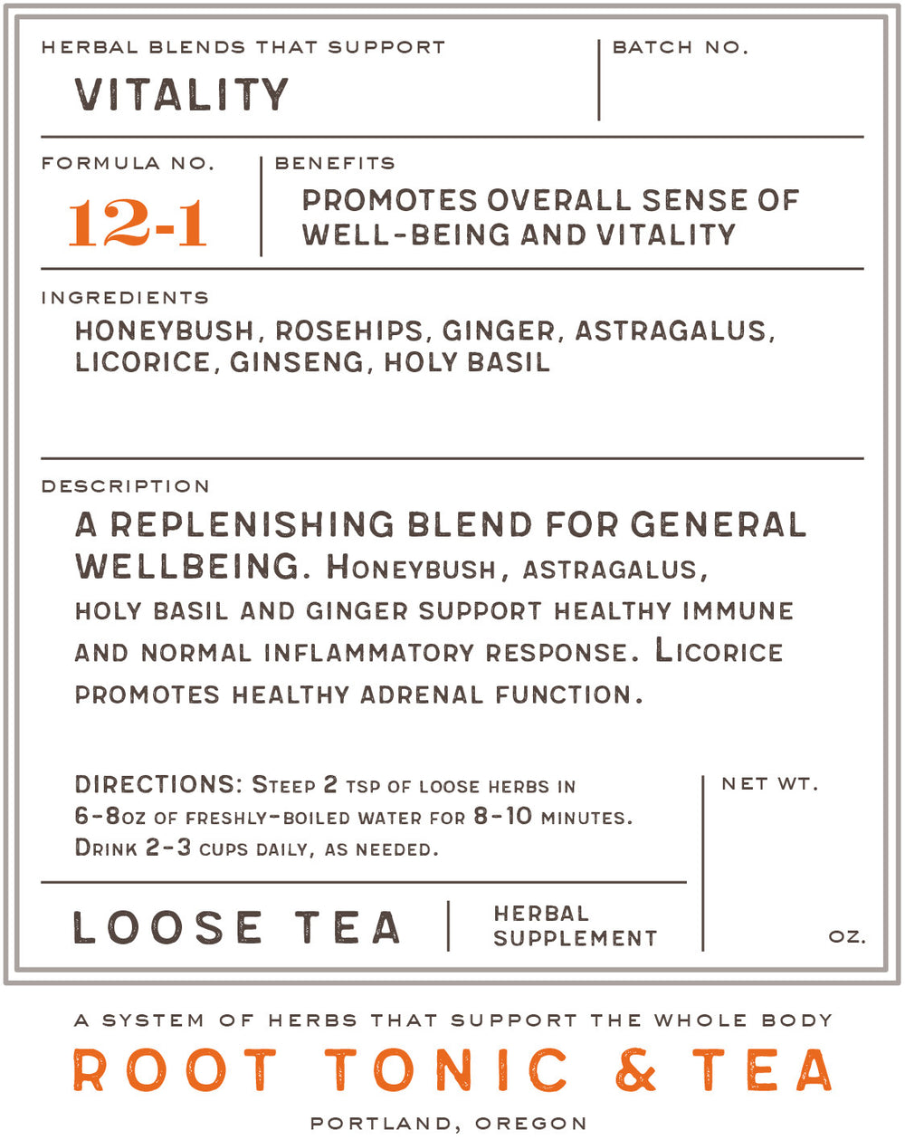 Formula No. 12-1 Vitality