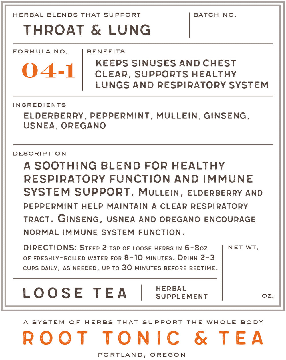 Formula No. 04-1 Throat & Lung