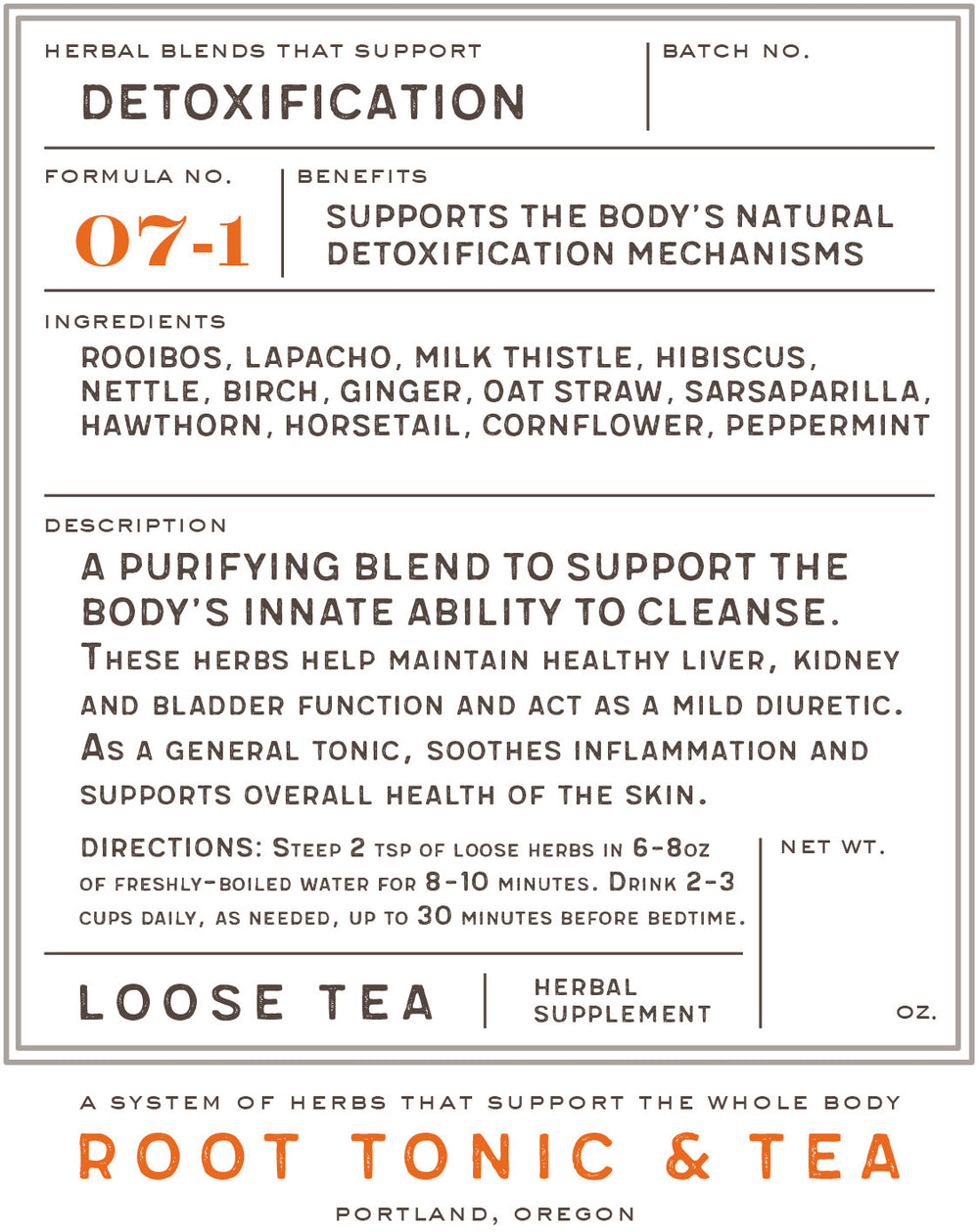 Formula No. 07-1 Detoxification
