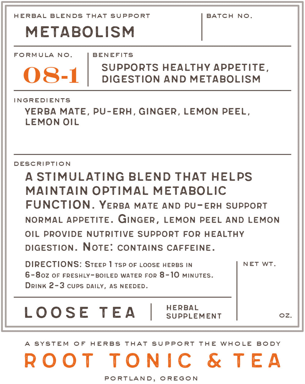Formula No. 08-1 Metabolism