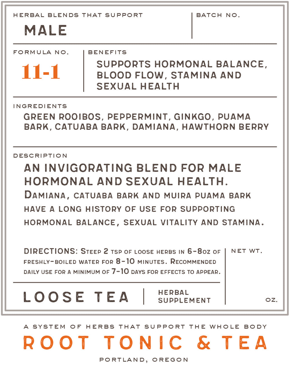 Formula No. 11-1 Male