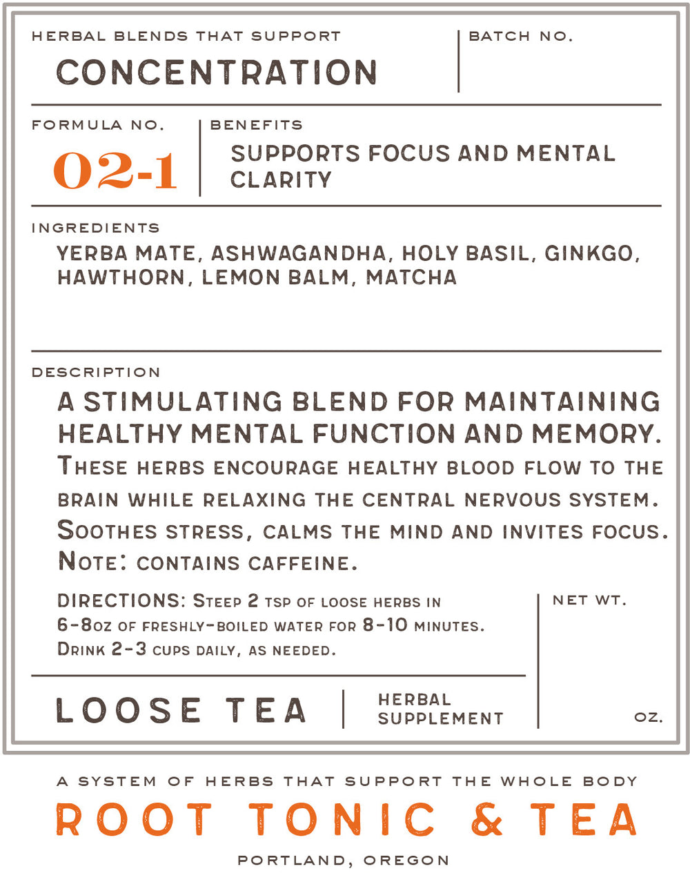 Formula No. 02-1 Concentration